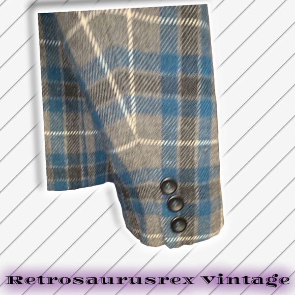 VINTAGE Worthington 49er Style Front Pocket Wool Plaid Shacket Blazer, Medium - Picture 2 of 11